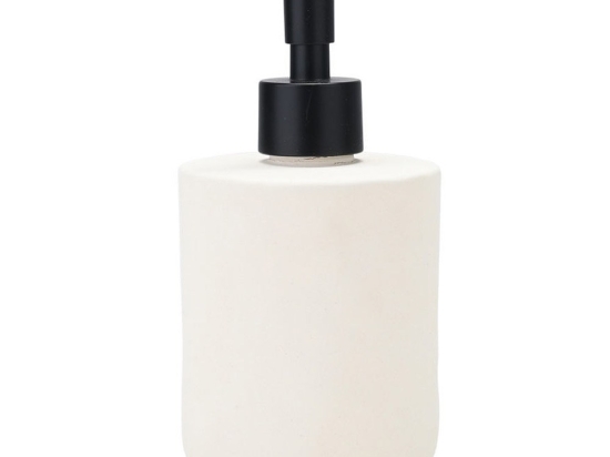Δοχείο Κρεμοσάπουνου Κεραμικό Ripple 02-29975 300ml Φ7,5x15cm White-Black Estia Κεραμικό