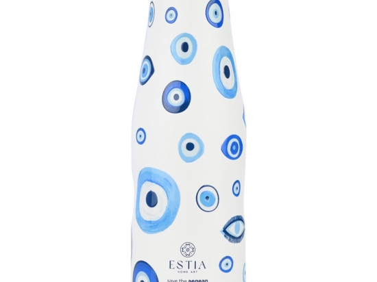 Μπουκάλι Θερμός Spirit Of Luck Save The Aegean 01-31596 500ml White-Blue Estia