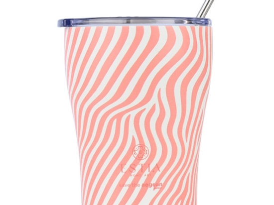Ποτήρι - Θερμός Με Καλαμάκι Soft Ripple Save The Aegean 01-31732 350ml Terra-White Estia