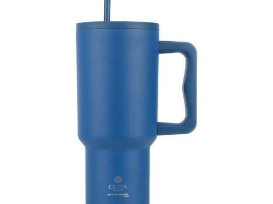 Κούπα - Θερμός Με Καλαμάκι Tumbler XL Save The Aegean 01-32166 900ml Denim Blue Estia