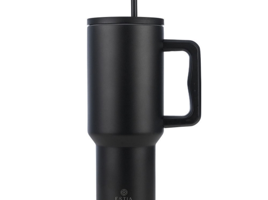 Κούπα - Θερμός Με Καλαμάκι Tumbler XL Save The Aegean 01-32180 1,2Lt Midnight Black Estia