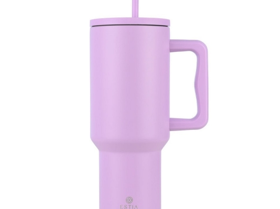 Κούπα - Θερμός Με Καλαμάκι Tumbler XL Save The Aegean 01-32227 1,2Lt Lavender Purple Estia