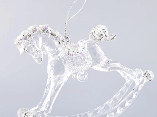 Χριστουγεννιάτικο Στολίδι Little Horse Κουνιστό 600-40771 12,3x10cm Clear