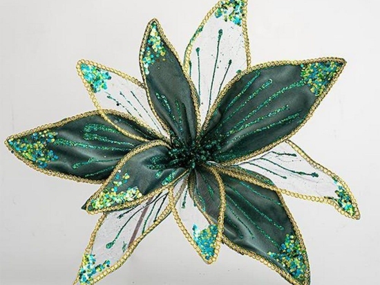 Χριστουγεννιάτικο Λουλούδι 600-44753 40cm Green-Clear