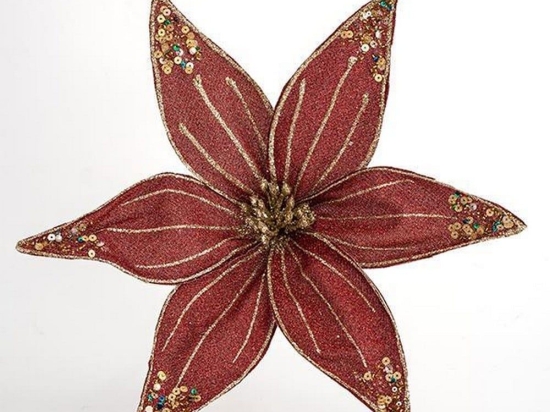 Χριστουγεννιάτικο Λουλούδι 600-44771 30cm Bordeaux-Gold