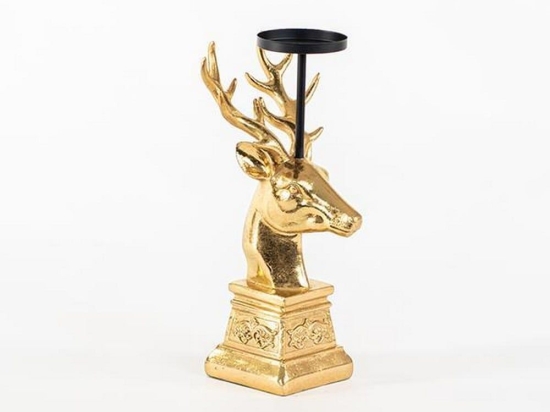 Χριστουγεννιάτικο Κηροπήγιο 600-44944 13,7x31,3cm Gold-Black
