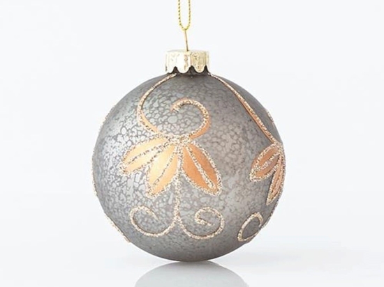 Χριστουγεννιάτικη Μπάλα (Σετ 4Τμχ) 600-45044 8cm Grey-Champagne