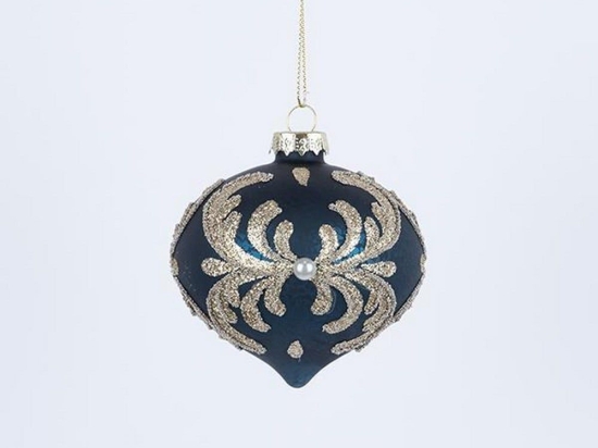 Χριστουγεννιάτικη Μπάλα (Σετ 4Τμχ) 600-42870 8cm Blue-Gold