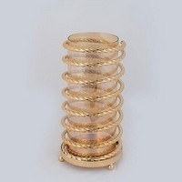 Κηροπήγιο Μεταλλικό 752-24098 15x30cm Gold Estheti Home Μέταλλο