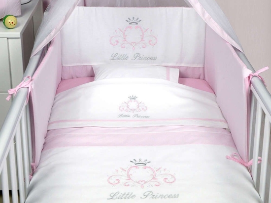 Βρεφικό Σετ Κούνιας 3τμχ Με Κέντημα Des. 322 Little Princess Baby Oliver 100% Βαμβάκι
