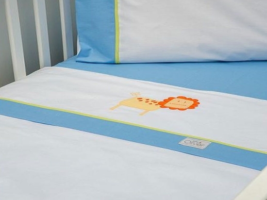 Σεντόνια Βρεφικά Des.440 (Σετ 3τμχ) White-Blue Baby Oliver Κούνιας 110x165cm 100% Βαμβάκι