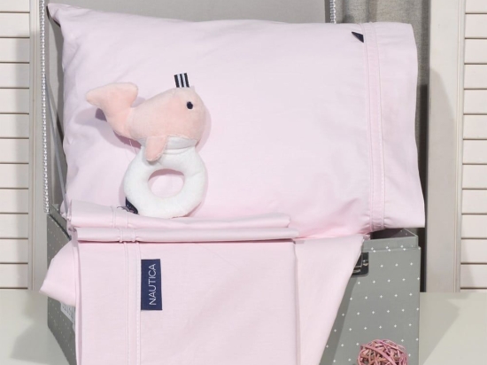 Σεντόνια Βρεφικά 49-9704/102 (Σετ 2τμχ) Pink Nautica Λίκνου 100% Βαμβάκι
