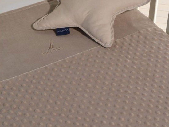 Κουβέρτα Βρεφική Minky Des 904 Διπλής Όψης Beige Nautica Αγκαλιάς 75x95cm Πολυέστερ