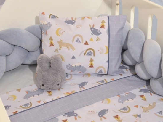 Σεντόνια Βρεφικά ΣΧ 411 (Σετ 3τμχ) Light Blue Oliver Baby Κούνιας 110x160cm 100% Βαμβάκι
