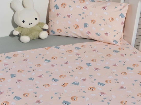 Σεντόνια Βρεφικά Σχέδιο 201 (Σετ 3τμχ) Pink-Multi Baby Oliver Κούνιας 110x160cm 100% Βαμβάκι