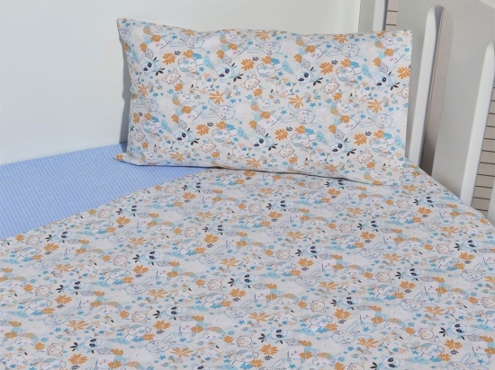 Σεντόνια Βρεφικά Σχέδιο 200 (Σετ 2τμχ) Blue-Multi Baby Oliver Λίκνου 80x100cm 100% Βαμβάκι