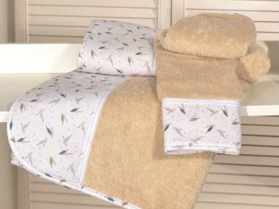 Πετσέτες Βρεφικές Σχέδιο 404-1 (Σετ 2τμχ) Beige Baby Oliver Σετ Πετσέτες 70x120cm 100% Βαμβάκι