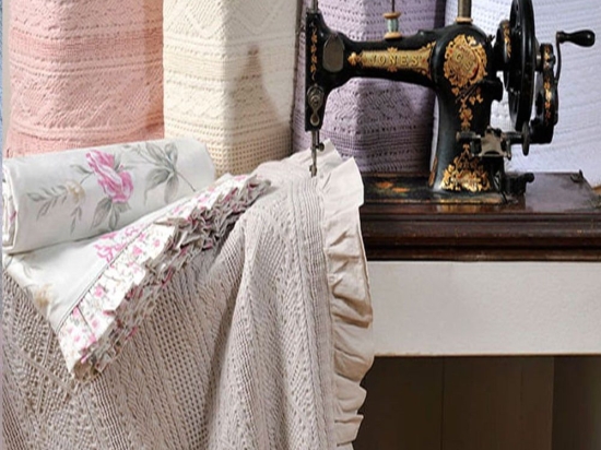Κουβέρτα Με Βολάν ΣΧ.454 Peach Down Town Μονό 170x240cm 100% Βαμβάκι