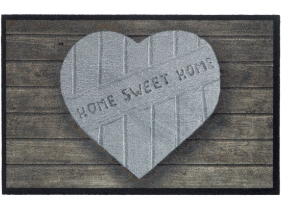 Πατάκι Εισόδου Mondial 003 Heart Home Sweet Home 50X75cm Brown-Grey Sdim 50X75