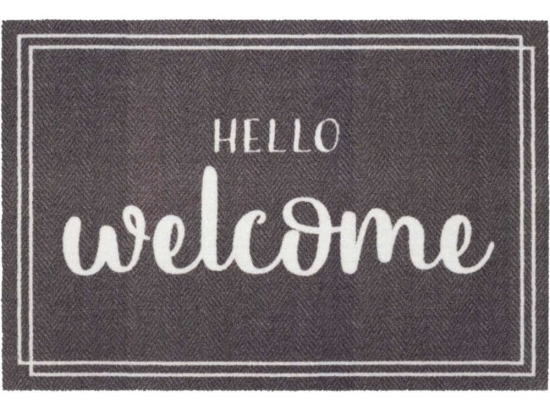 Πατάκι Εισόδου Mondial Hello Welcome 060 50x75cm Anthracite Sdim 50X75
