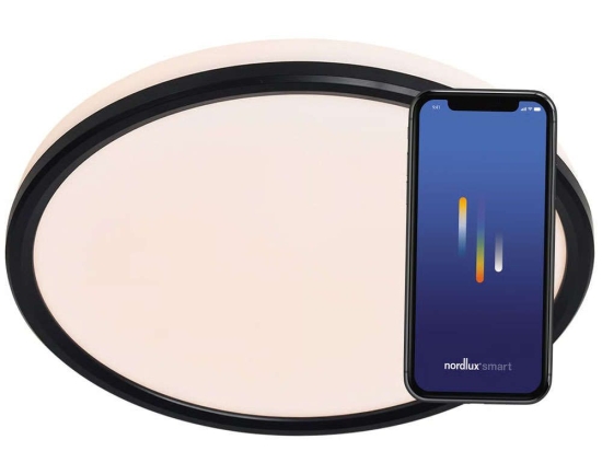 Φωτιστικό Οροφής - Πλαφονιέρα Smart Liva 2110826103 Φ36x3,2cm Dim Led 2100lm 21W Black Nordlux Πλαστικό