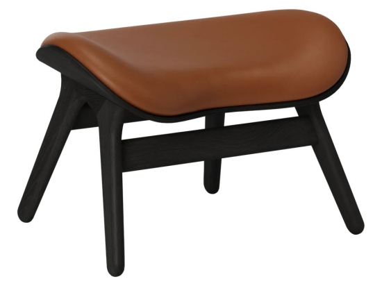 Σκαμπό ACP Ottoman Umage Leather 5105C5573-10 63x50x43cm Black Oak Cognac