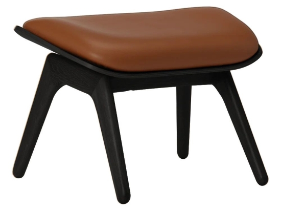 Σκαμπό The Reader Ottoman Hope Leather 5116NC5583-10N 60x46x42cm Black Oak Cognac