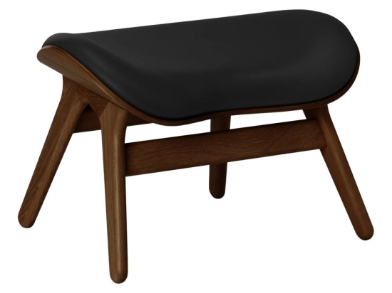 Σκαμπό ACP Ottoman Umage Leather 5873C5573-12 63x50x43cm Dark Oak Black
