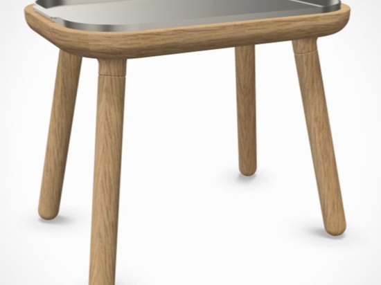 Τραπεζάκι Ψηλό Paff 5610C5610-2C5618 50x35x43cm Oak Brushed Steel Umage