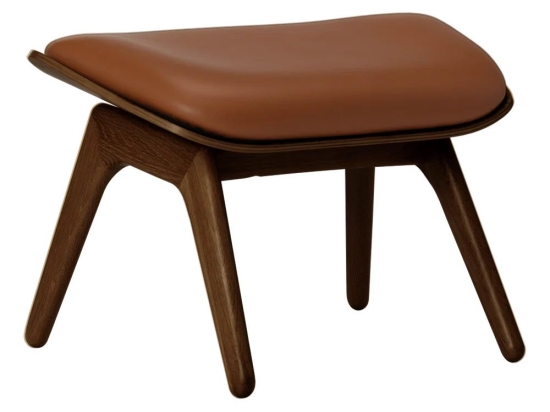 Σκαμπό The Reader Ottoman Hope Leather 5588NC5583-10N 60x46x42cm Dark Oak Cognac