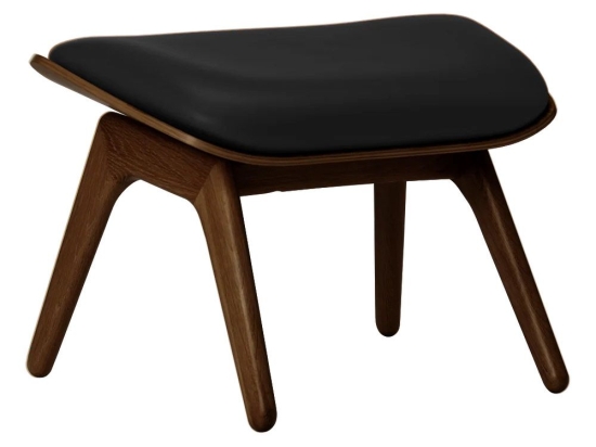 Σκαμπό The Reader Ottoman Hope Leather 5588NC5583-12N 60x46x42cm Dark Oak Black