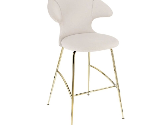 Σκαμπό Μπάρ Time Flies 590-02C5912-1 51x56x112cm White-Brass Umage