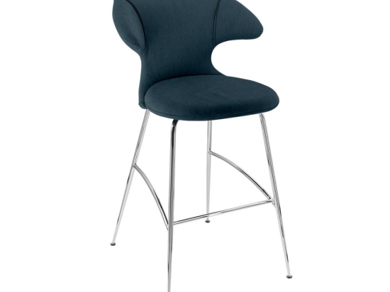 Σκαμπό Μπάρ Time Flies 590-15C5912-2 51x56x112cm Jet Air blue-Chrome Umage