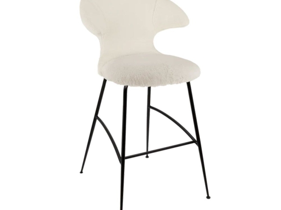 Σκαμπό Μπάρ Time Flies Teddy 590-18C5912-3 51x56x112cm White-Black Umage