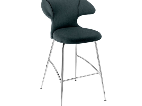 Σκαμπό Μπάρ Time Flies 590-17C5912-2 51x56x112cm Quantom Blue-Chrome Umage