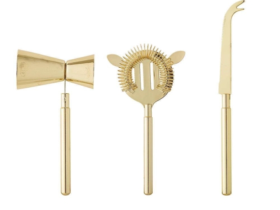 Αξεσουάρ Για Cocktail (Σετ 3Τμχ) 97305186 22x10cm Gold Bloomingville Ανοξείδωτο Ατσάλι