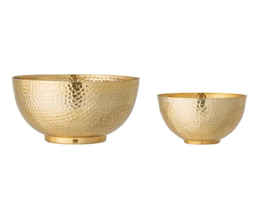 Μπωλ Camelia (Σετ 2Τμχ) 82049383 16,5x9/23x12cm Gold Bloomingville Αλουμίνιο