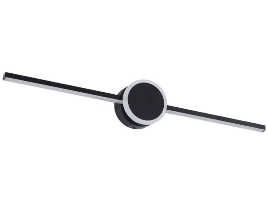 Φωτιστικό Τοίχου-Απλίκα Opal 60454 60x6x10cm Led 1600lm 14W 4500K Black GloboStar Αλουμίνιο