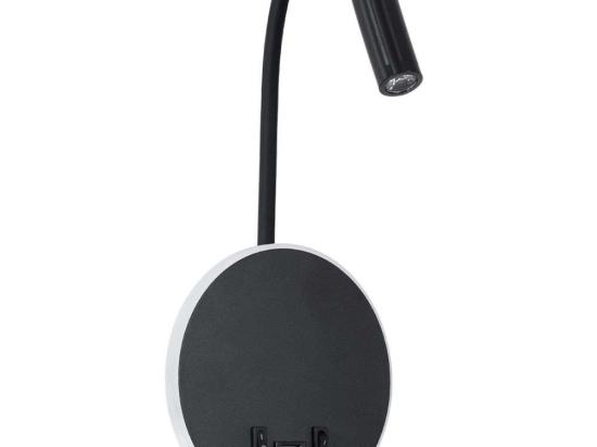 Φωτιστικό Τοίχου - Απλίκα Με Φορτιστή Usb Goose 60883 15,5x15x30,5cm Led 600lm 6W 4500K Black Globostar
