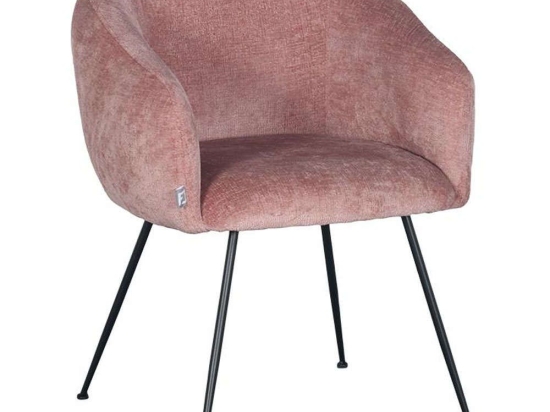 Πολυθρόνα 617-124-103 62x60x79cm Pink-Black Μέταλλο,Ύφασμα