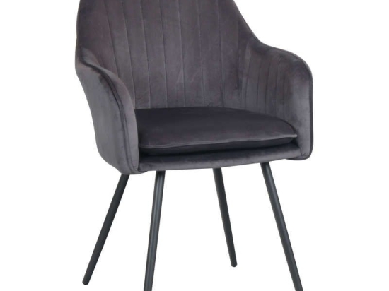 Πολυθρόνα C-987 58x60x86.5cm Grey Σετ 2τμχ Βελούδο, Μέταλλο