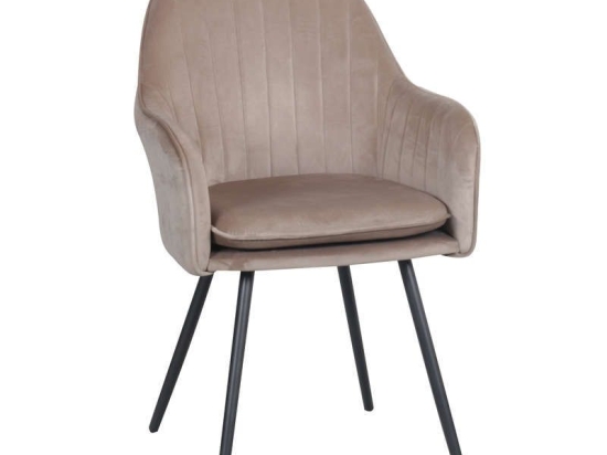 Πολυθρόνα C-987 617-92-061 58x60x87cm Beige Σετ 2τμχ Βελούδο, Μέταλλο