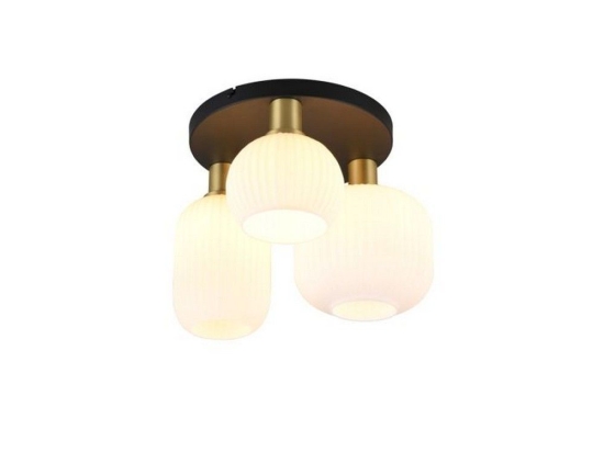 Φωτιστικό Οροφής - Πλαφονιέρα Diva 619800308 39x28cm 3xE27 10W Brass-White Trio Lighting