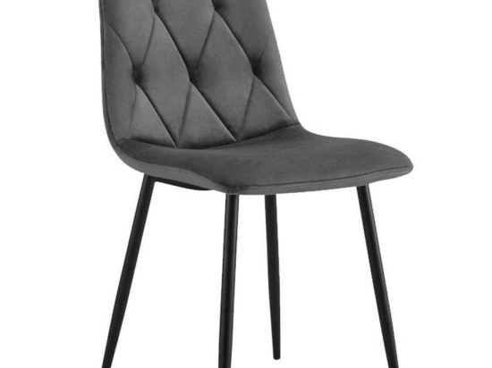 Καρέκλα Τραπεζαρίας 631-123-013 44x55x86cm Grey-Black Μέταλλο,Ύφασμα