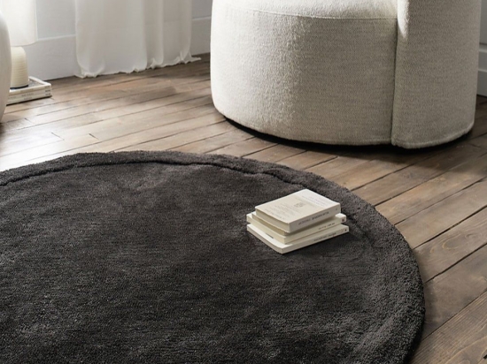Χαλί Heaven 802/14 Graphite Black Gofis Home 150X150cm Round