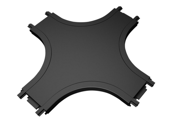 Σύνδεσμος Μαγνητικής Ράγας Bisqit VK/04483/B/CON 40V Ultra Slim IP20 Σταυρός 11x2.5cm Black VKLed