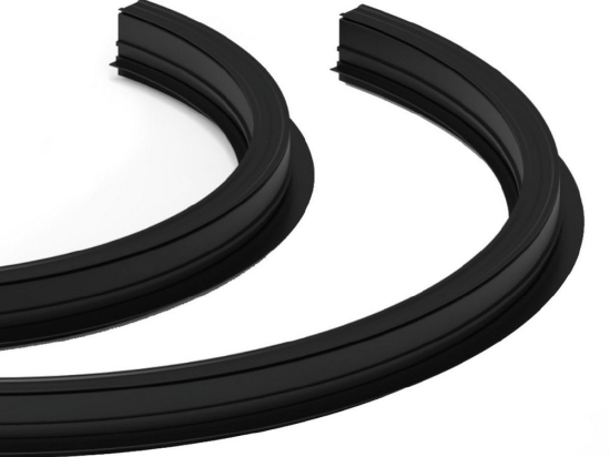 Μαγνητική Ράγα Λεπτή Eiva VK/04598/TR/R/50/B Led 48V Dali Καμπυλωτή Χωνευτή Trimless R50cm Black VKLed