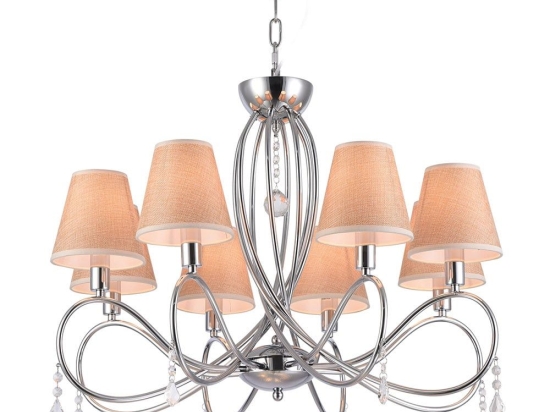 Φωτιστικό Οροφής 77-3666 E002-8 Laki Chrome & White Shade Homelighting Μέταλλο,Ύφασμα