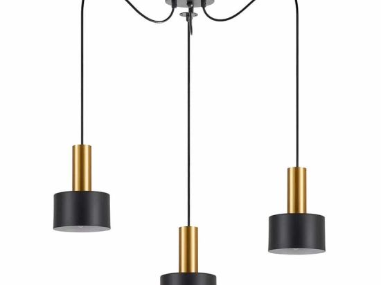 Φωτιστικό Οροφής Adept Tube 77-8633 40x40x300cm 3xE27 60W Black-Gold Homelighting