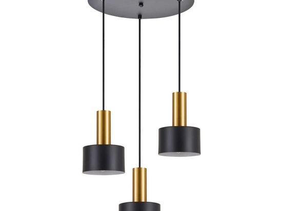Φωτιστικό Οροφής Adept Tube 77-8635 35x35x300cm 3xE27 60W Black-Gold Homelighting